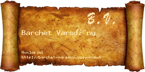 Barchet Varsány névjegykártya